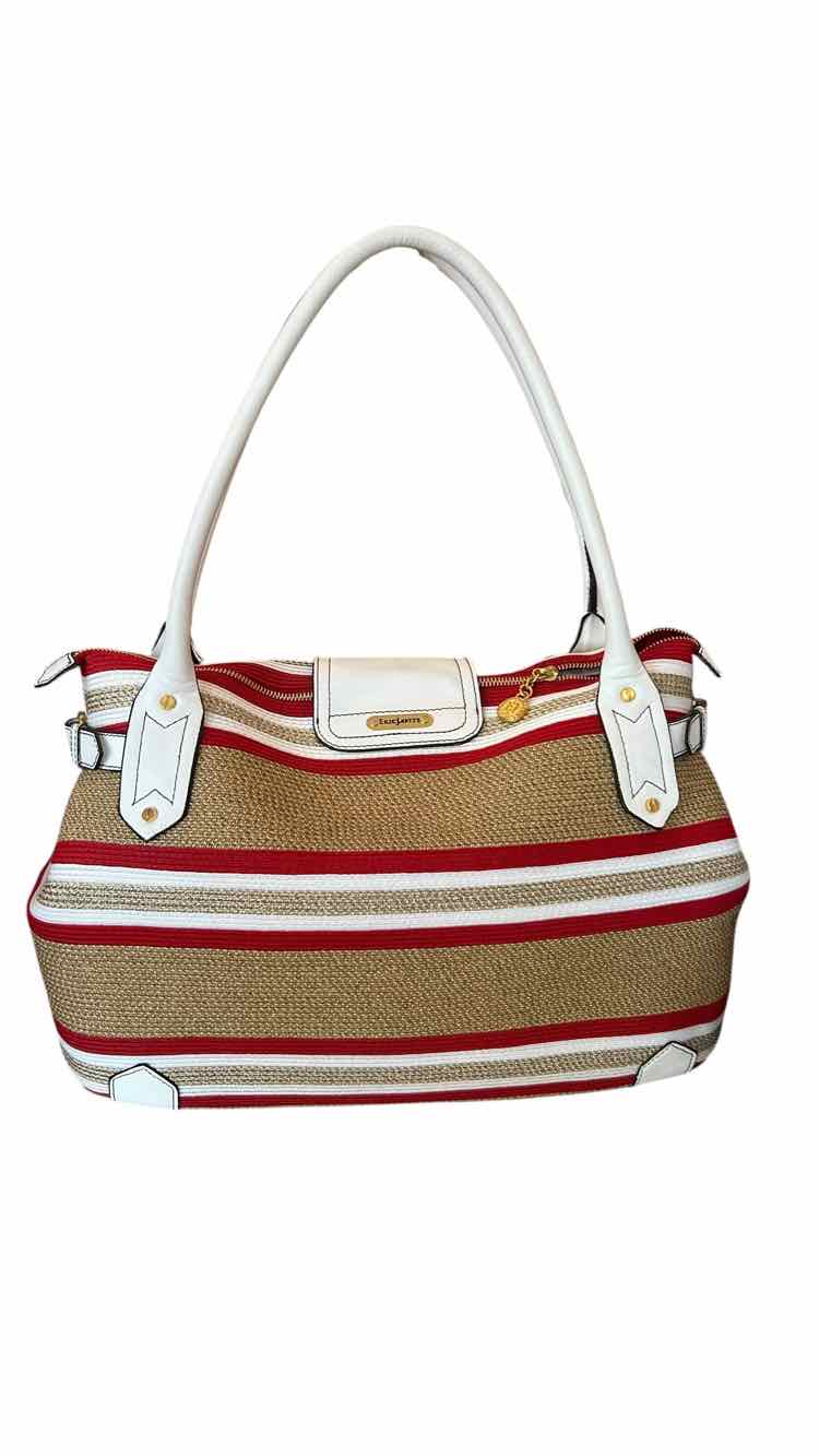Eric Javits Size X-Large brn/red/white Purse