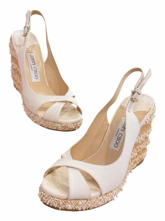 JIMMY CHOO Size 37.5 WH/BRN Shoes