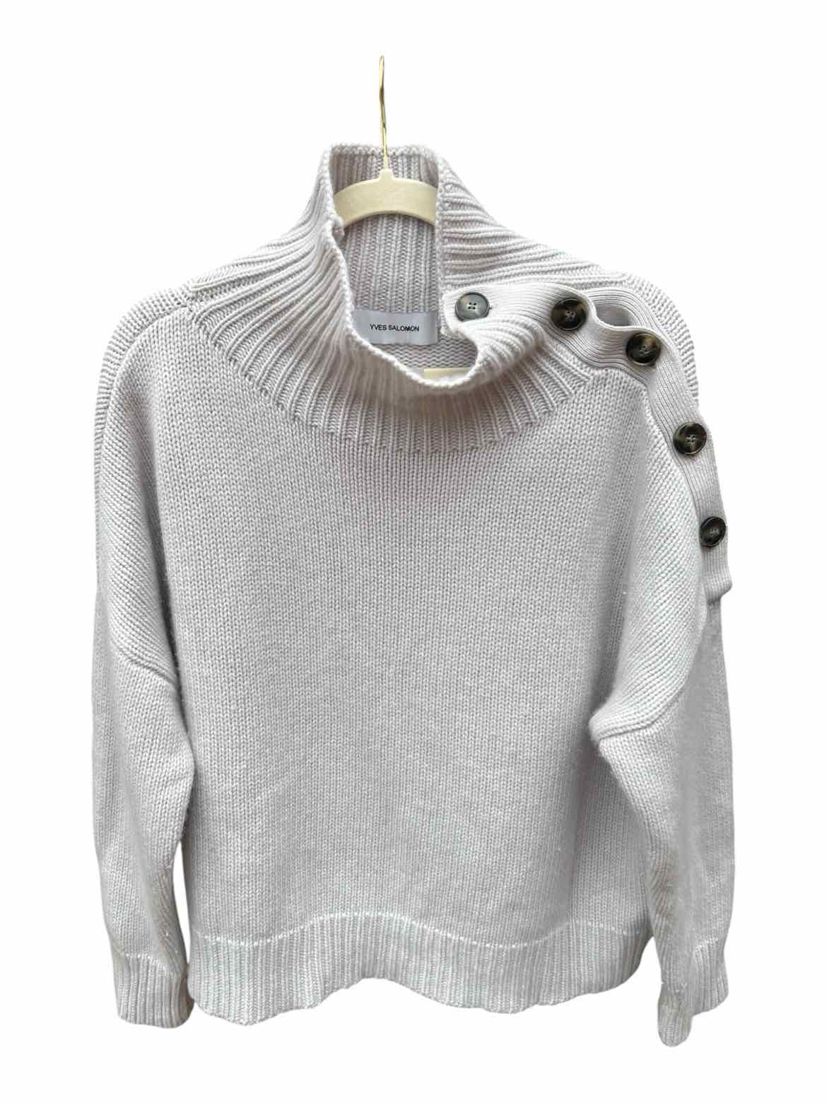 Yves Salomon Size M Heather Grey SWEATER