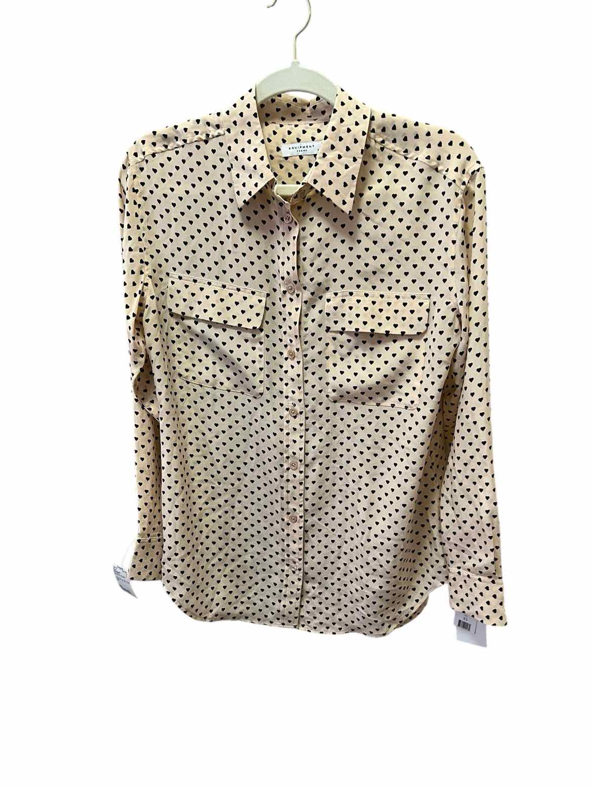 EQUIPMENT Size XS Black/White Blouse