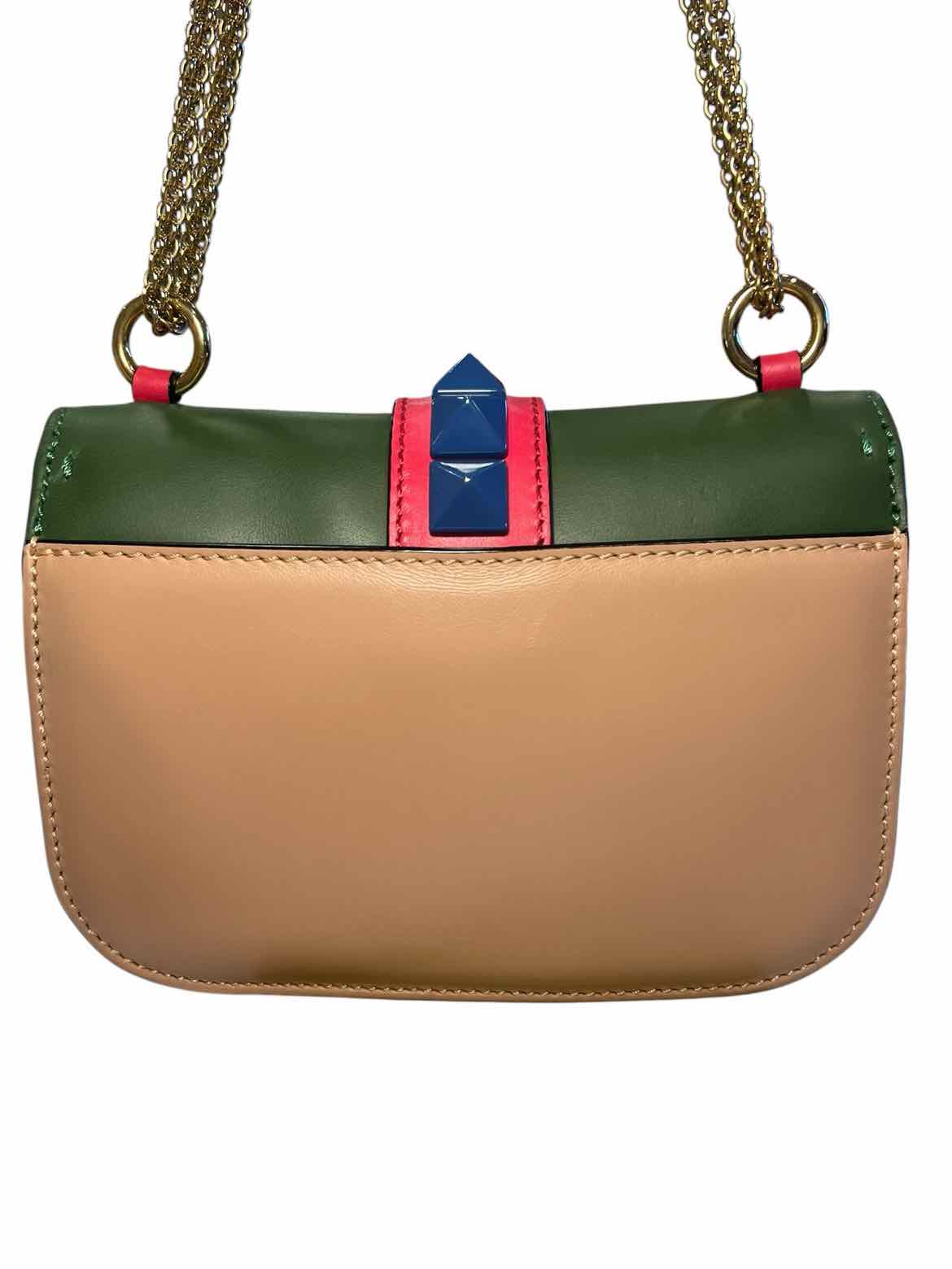 Valentino Size Small grn/tan/red/blue Purse