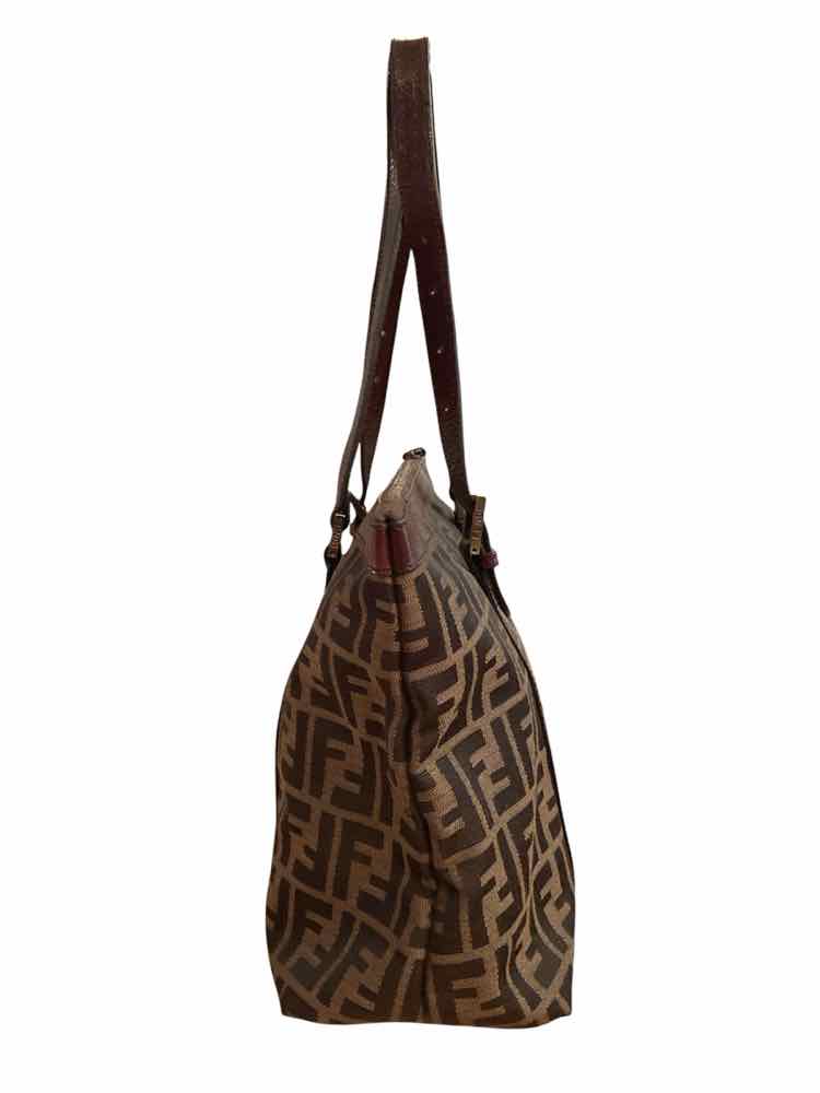 Fendi BROWN Zucca Canvas Tote Bag Purse