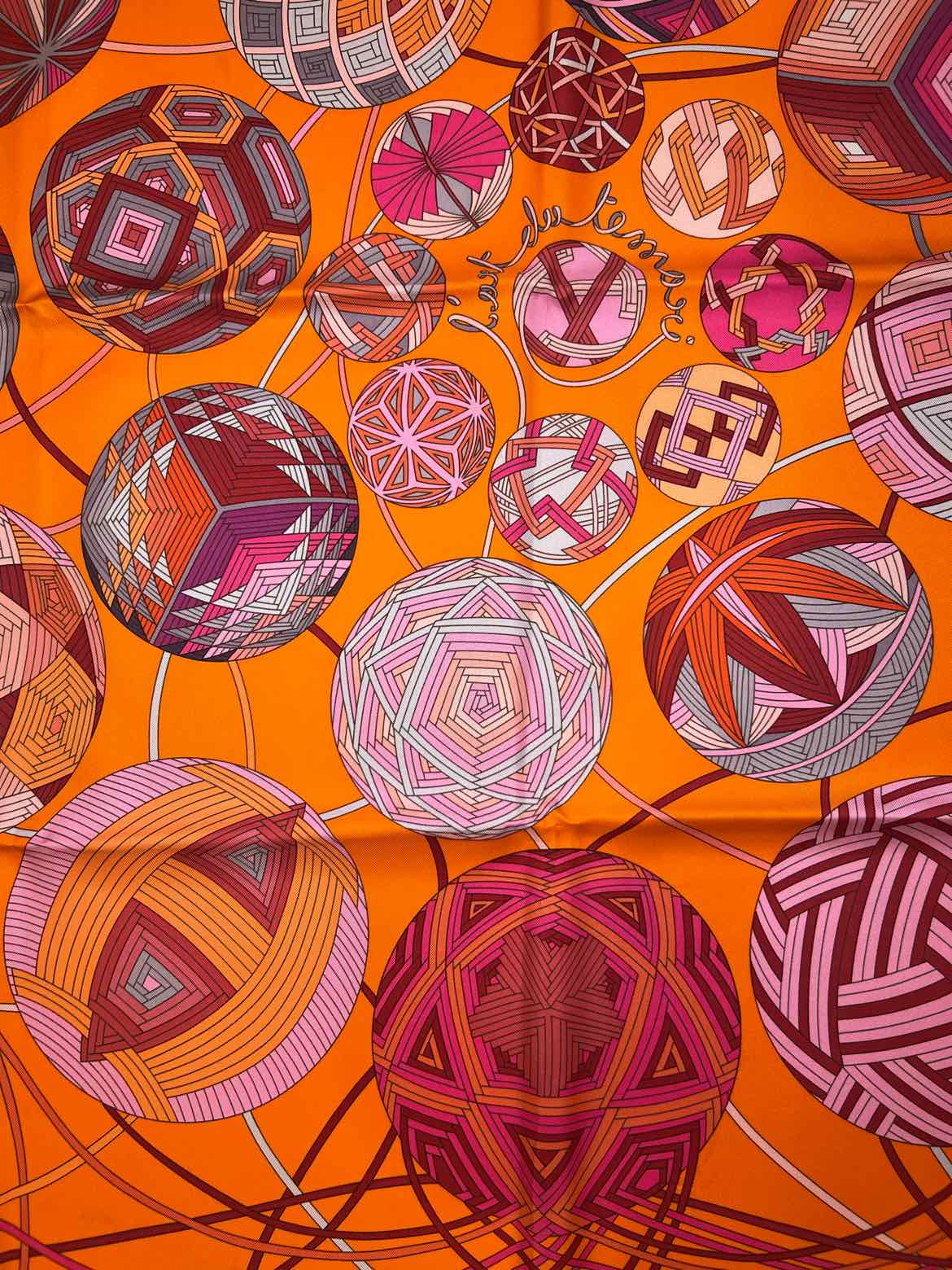 Hermes Size 90 orange/pink Scarf