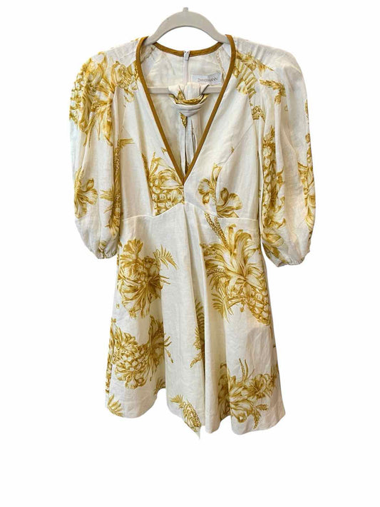ZIMMERMAN Size 4 CR/GOLD Dress
