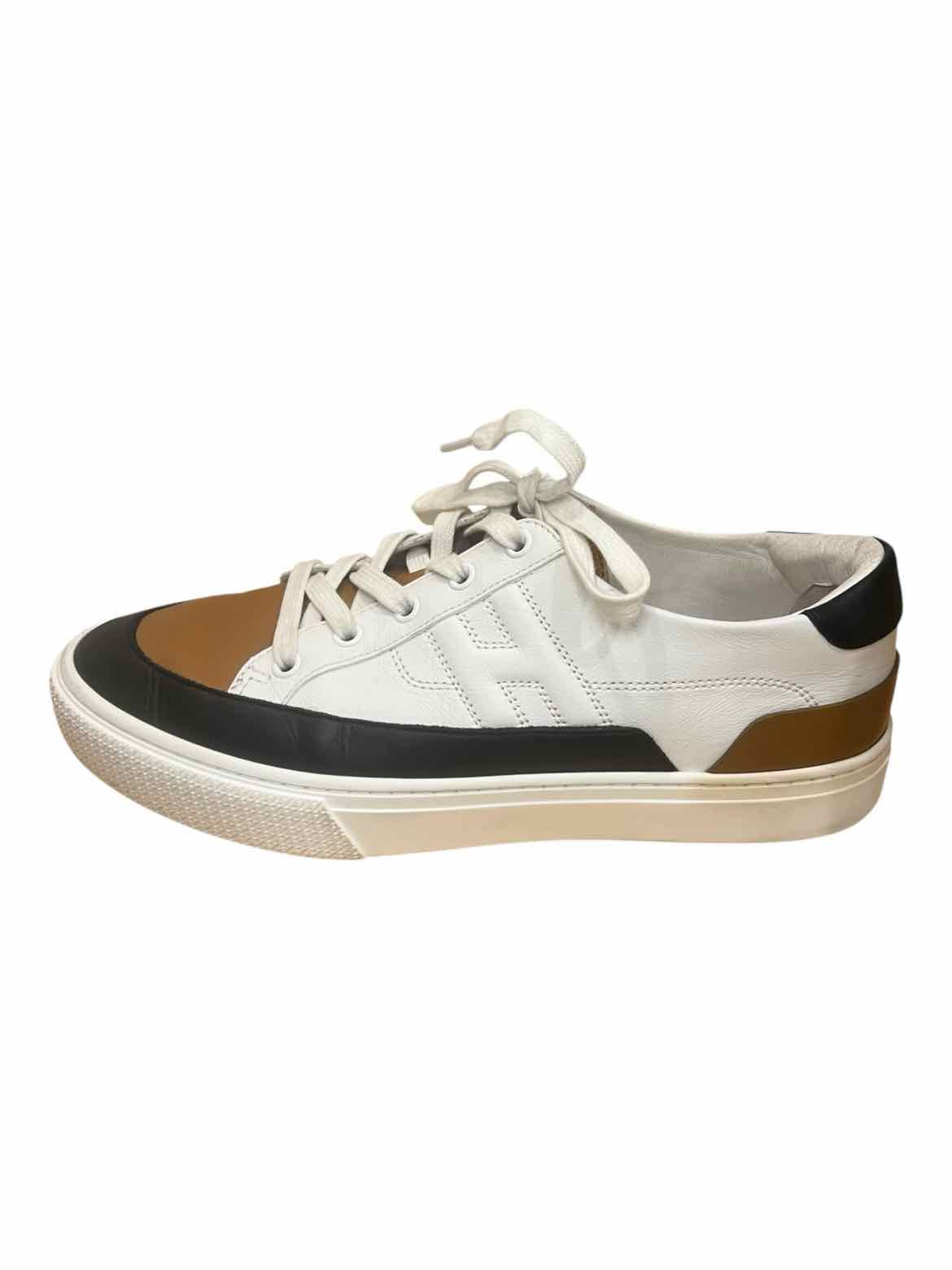 Hermes Size 39 White/Brown/Black Deep Sneaker Shoes