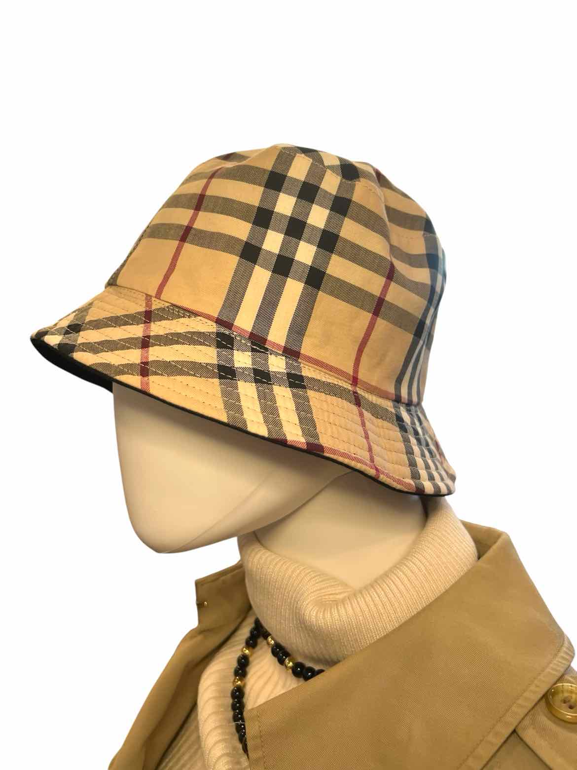BURBERRY Size OS plaid/blk Hat