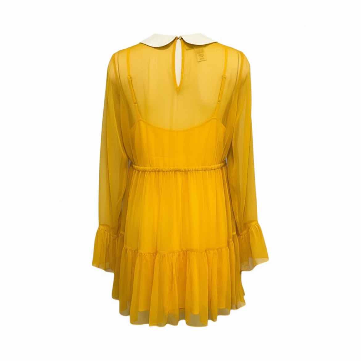 GUCCI Size 40 yellow/white Dress