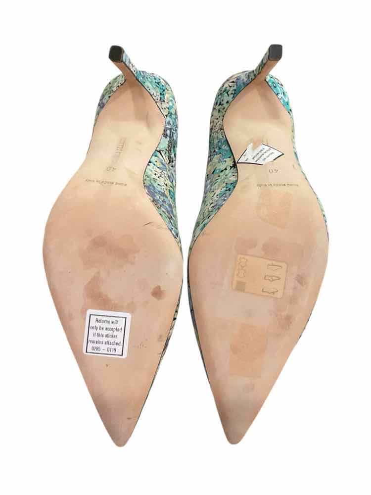 Manolo Blahnik Size 40 Blue floral Shoes