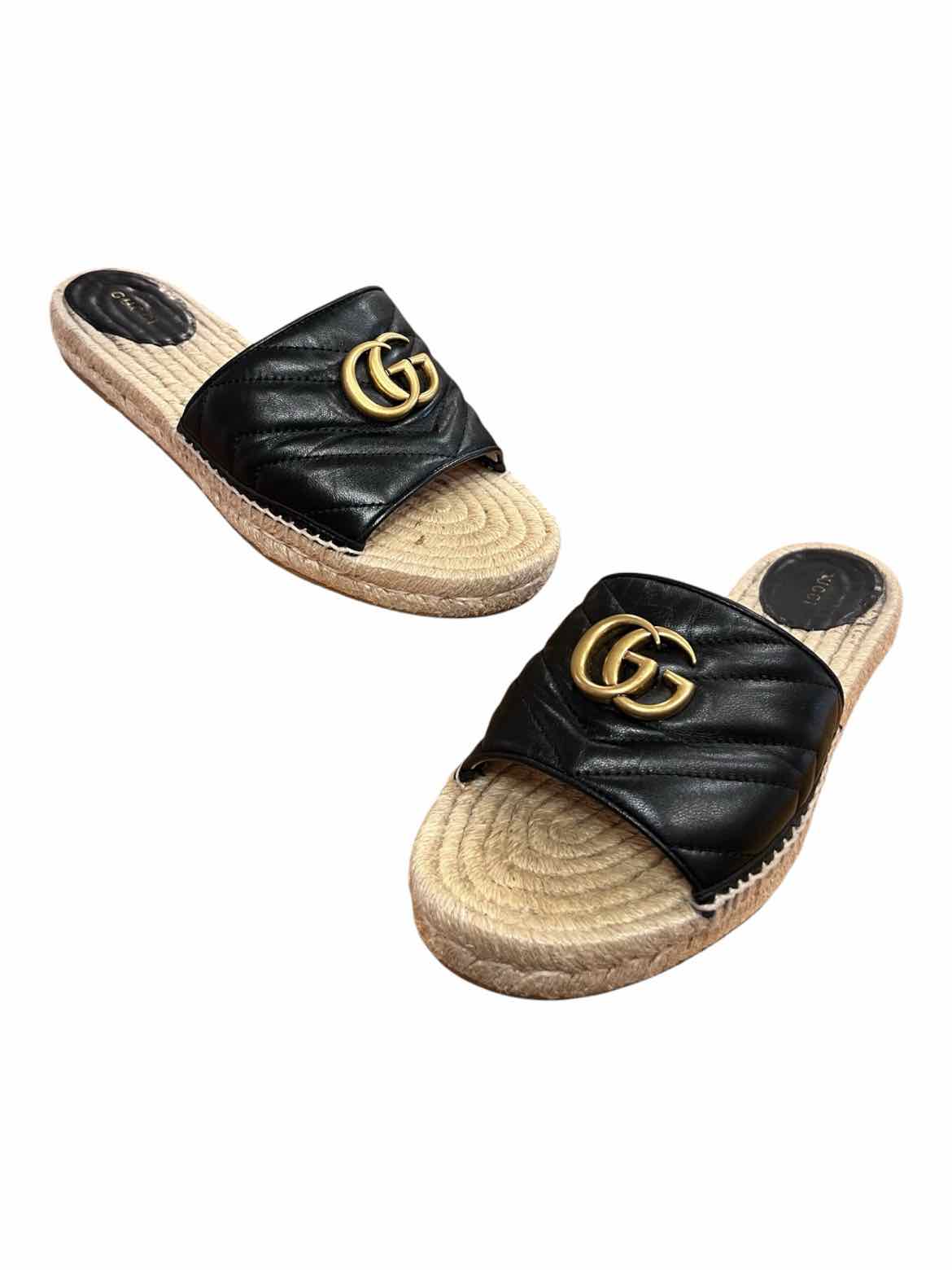 GUCCI Size 39 Black/tan Shoes