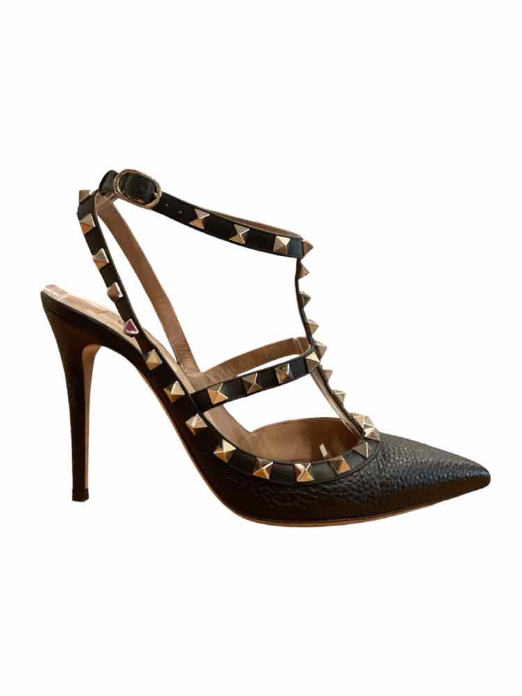 Valentino Size 38.5 black/gold Shoes