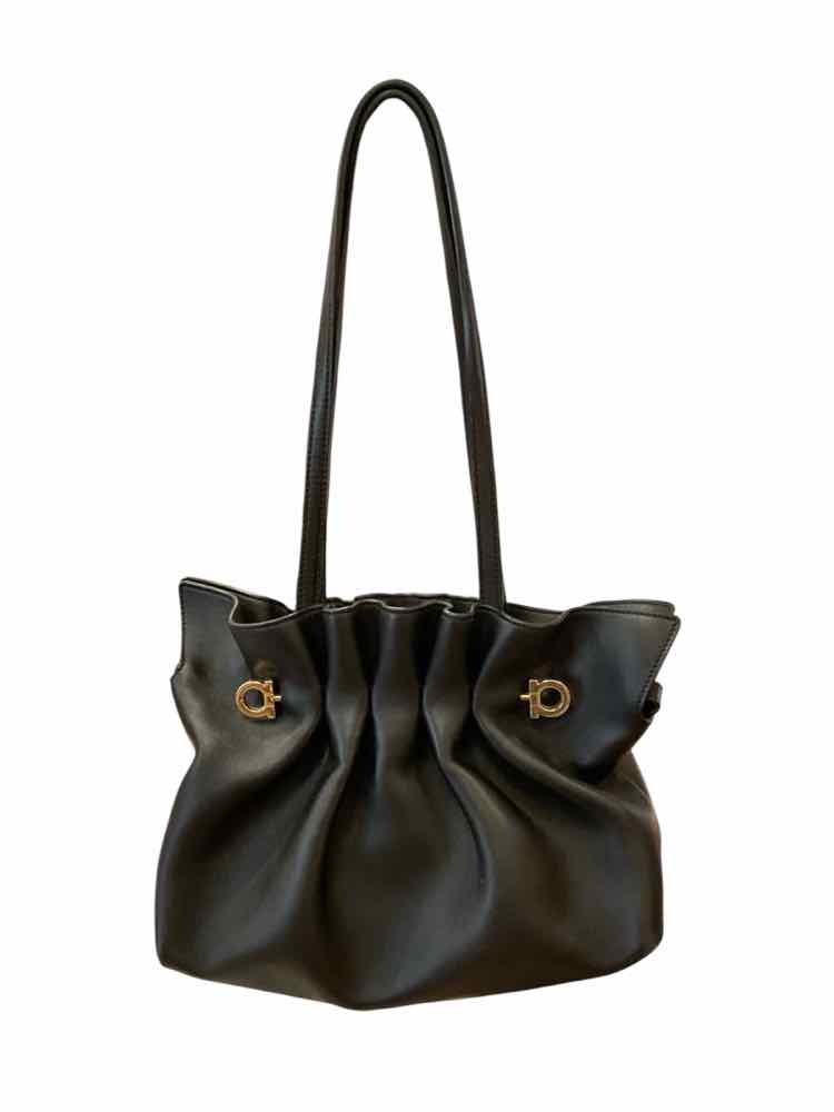 Ferragamo Size Small black/gold hardware Purse