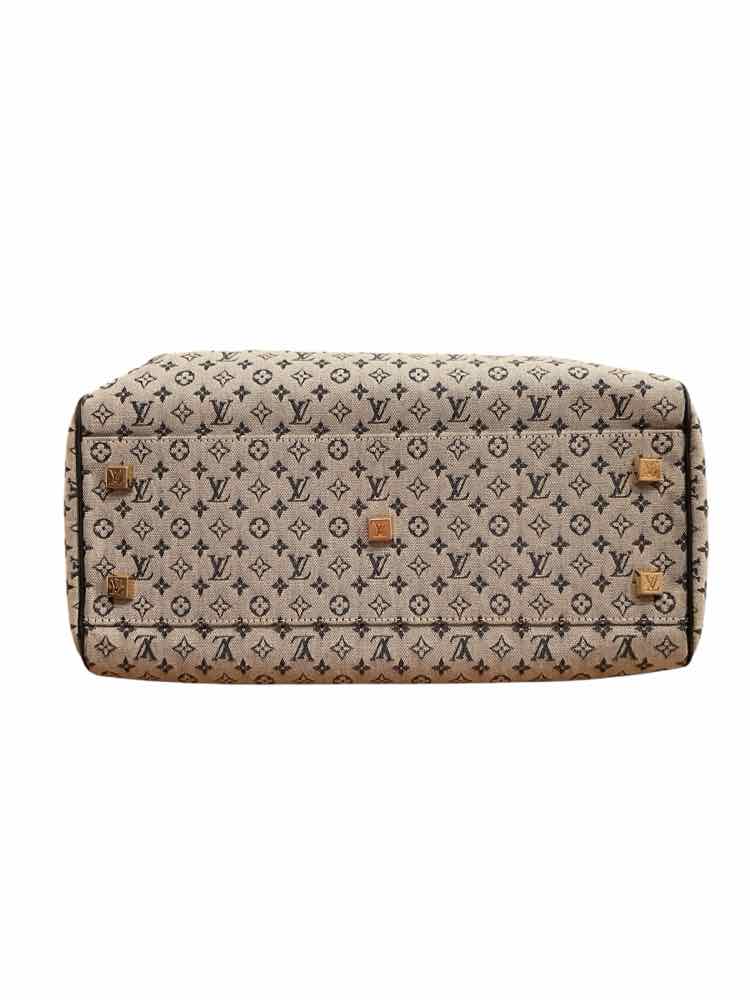 Louis Vuitton Size GM Blue Canvas Mini Lin Josephine Bag Purse