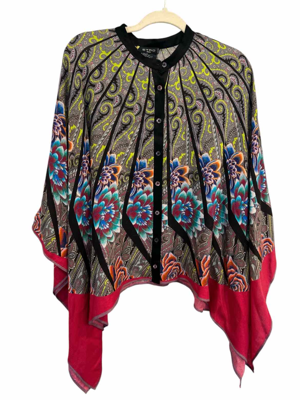 ETRO Size Large Black multi Blouse