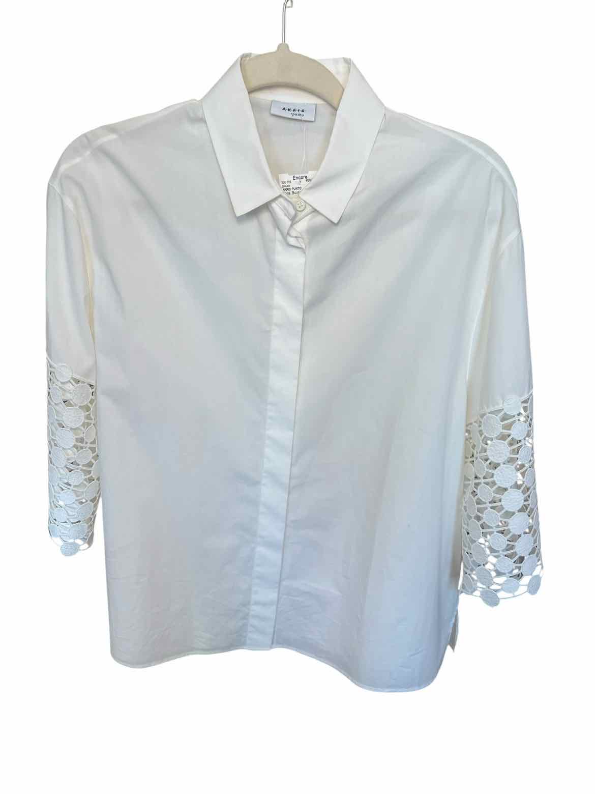 AKRIS PUNTO Size 10 White Blouse