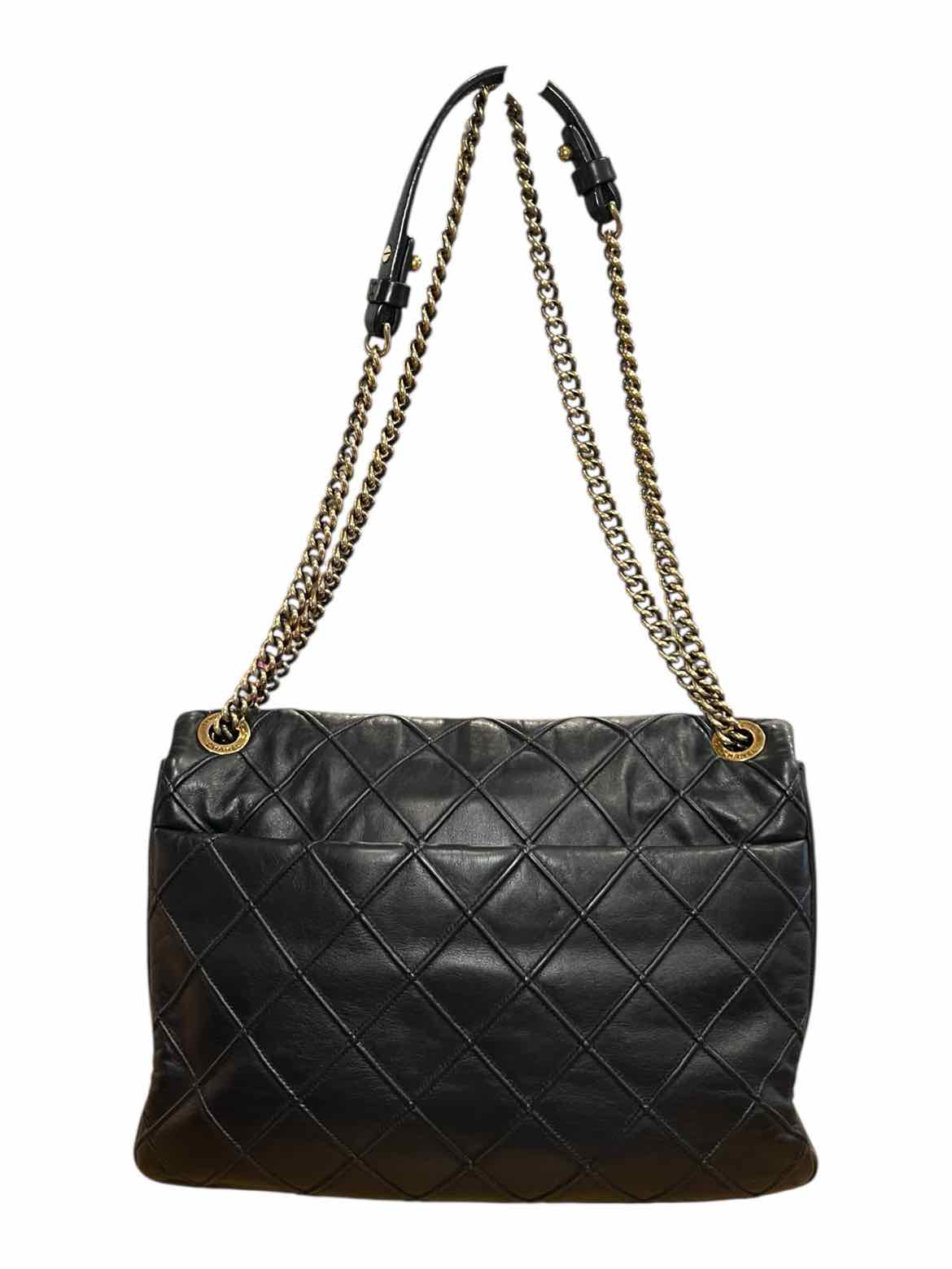 Chanel Size 266(med-large) black/antique gold hardware Purse