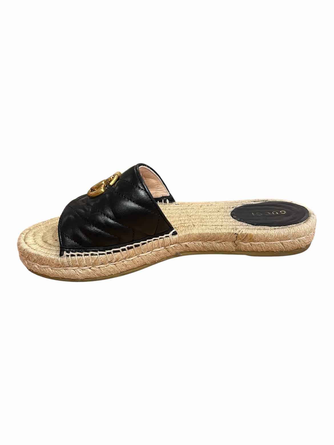 GUCCI Size 39 Black/tan Shoes