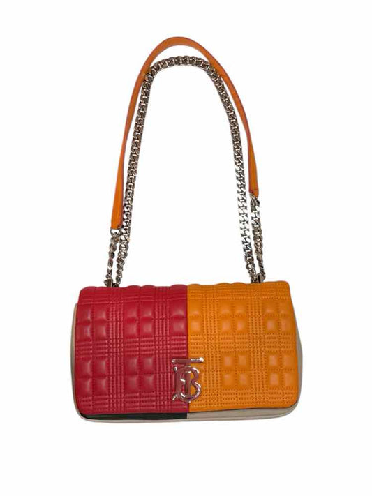 BURBERRY red/org/navy/tan Purse