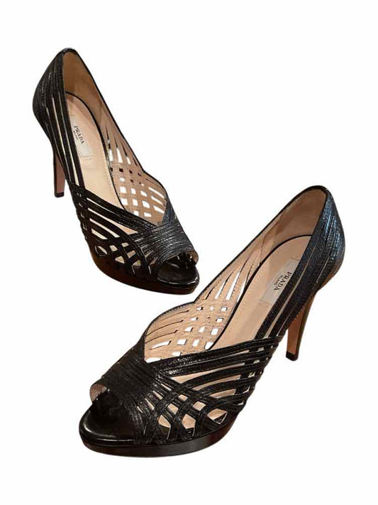 Prada Size 37.5 Black Shoes
