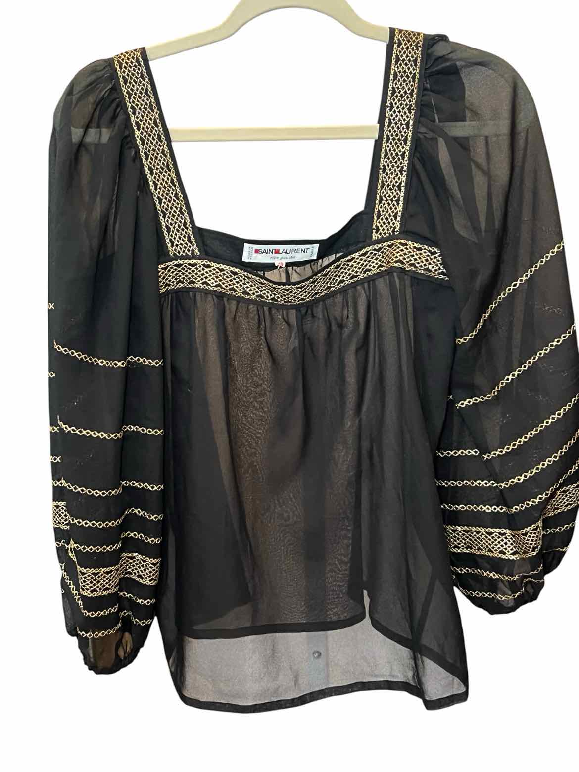 Saint Laurent rive gauche Size 40 black/gold Blouse