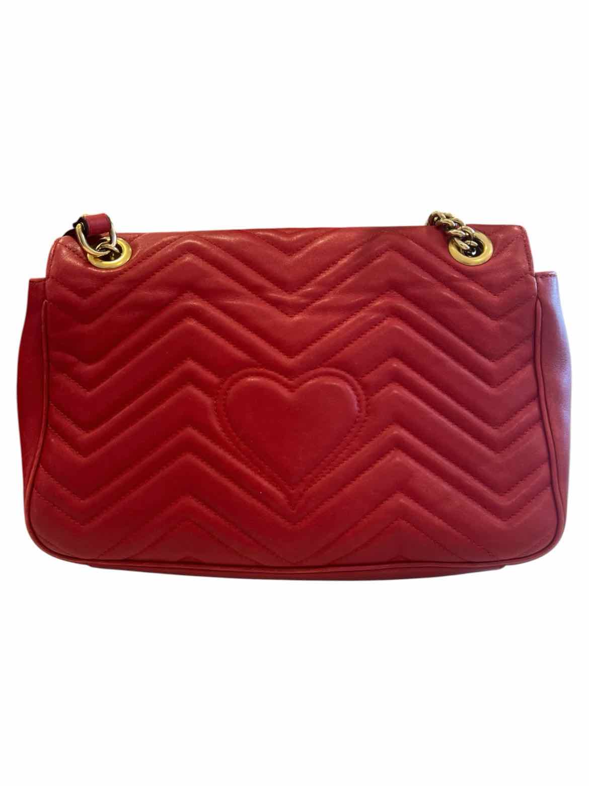 GUCCI Size Medium red/gold hardware Purse