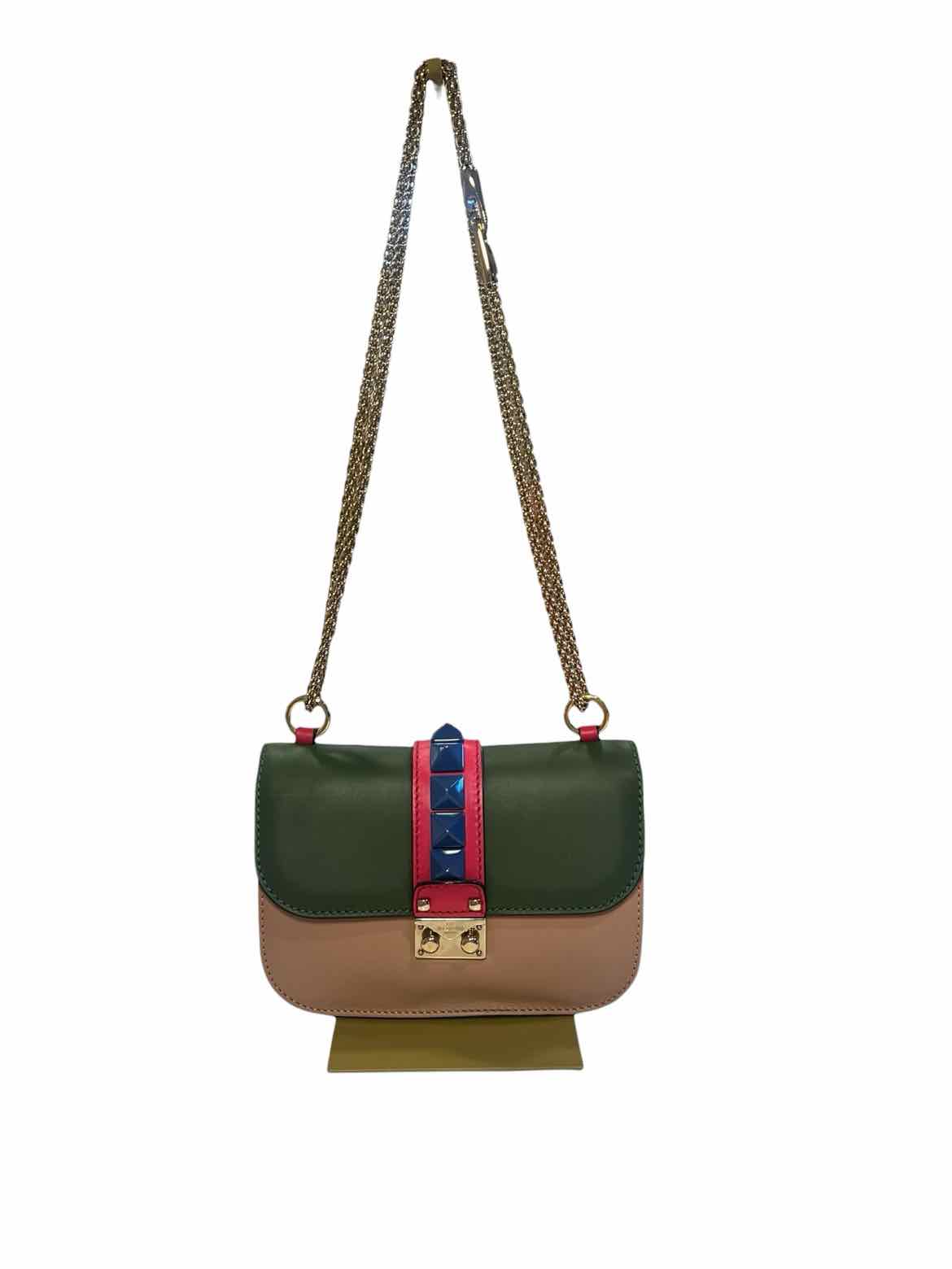 Valentino Size Small grn/tan/red/blue Purse