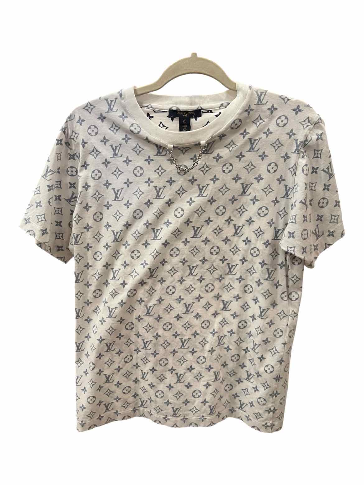 LOUIS VUITTON Size X-Large white/blue Blouse