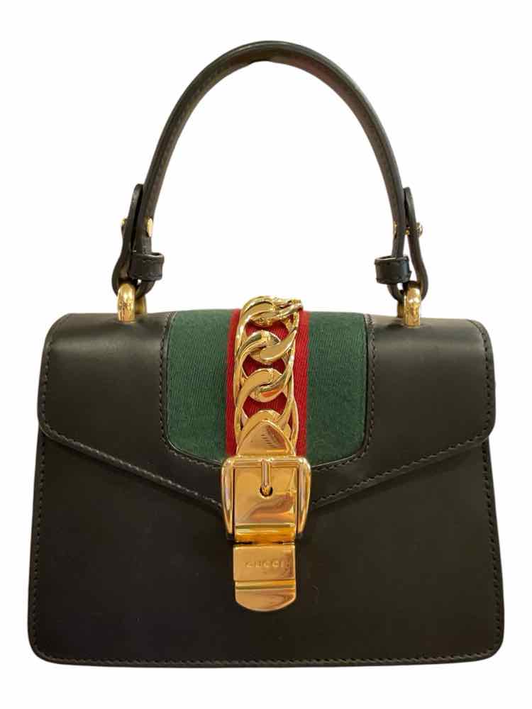 GUCCI Size mini blk/grn/red/gold hardware Purse