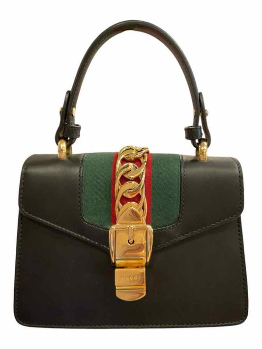 GUCCI Size mini blk/grn/red/gold hardware Purse