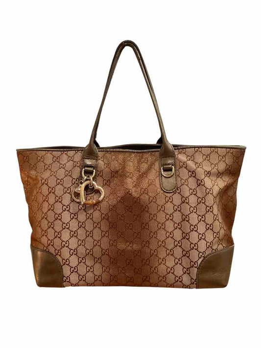 GUCCI Size Large brn/logo/bronze Purse