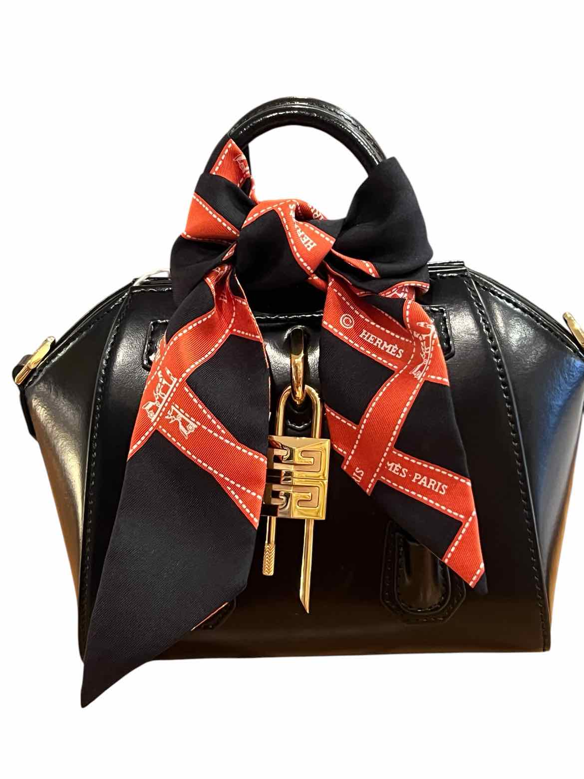 Hermes Size twilly BLK/BRN/WH Scarf