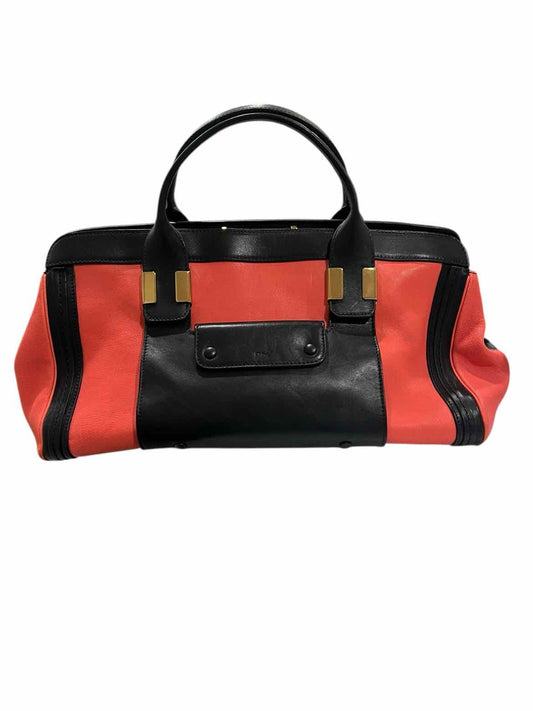 CHLOE Size Large black/coral Purse