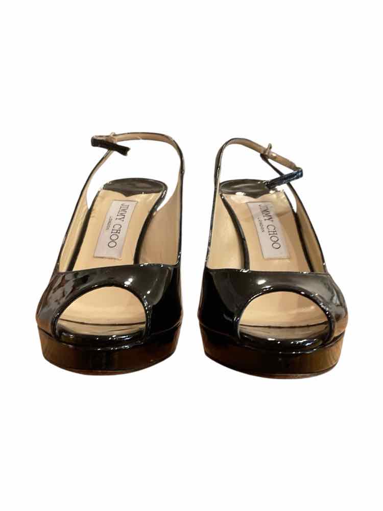 JIMMY CHOO Size 38.5 black patent Shoes