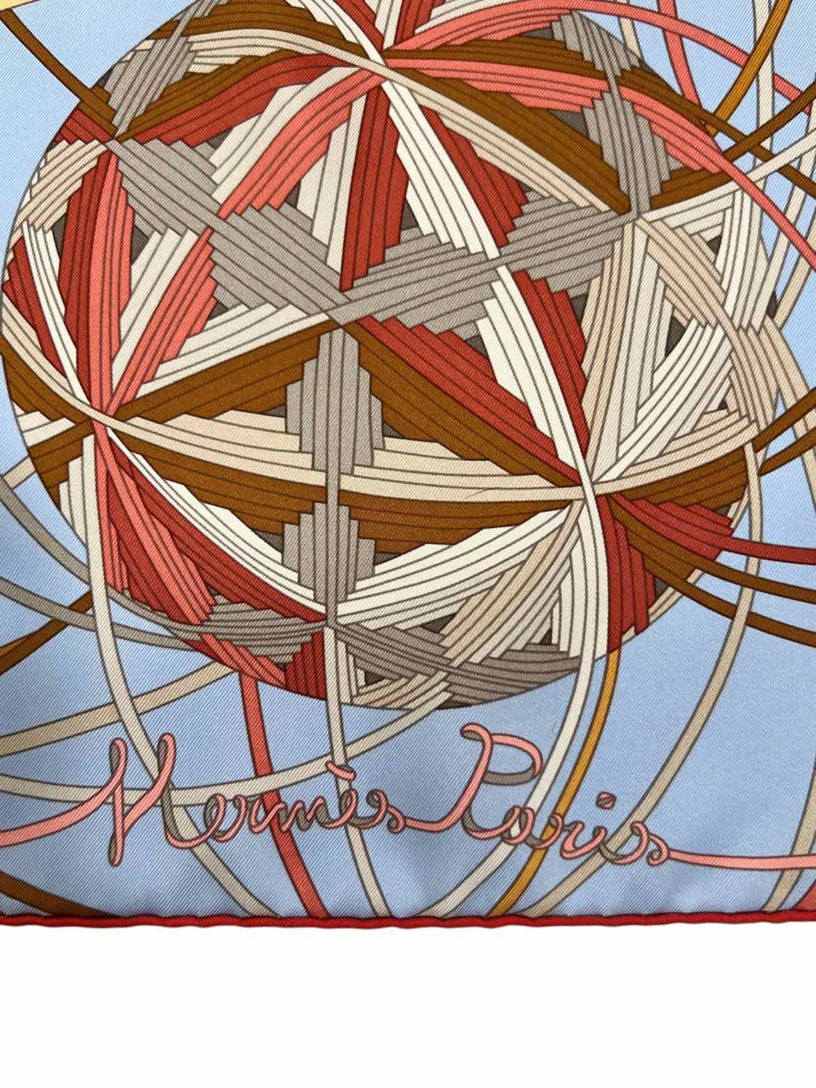Hermes Size 90 red/blu/org/pk Scarf