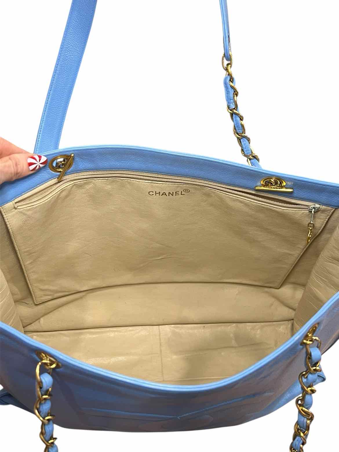 Chanel Size Large Robin egg blue Purse