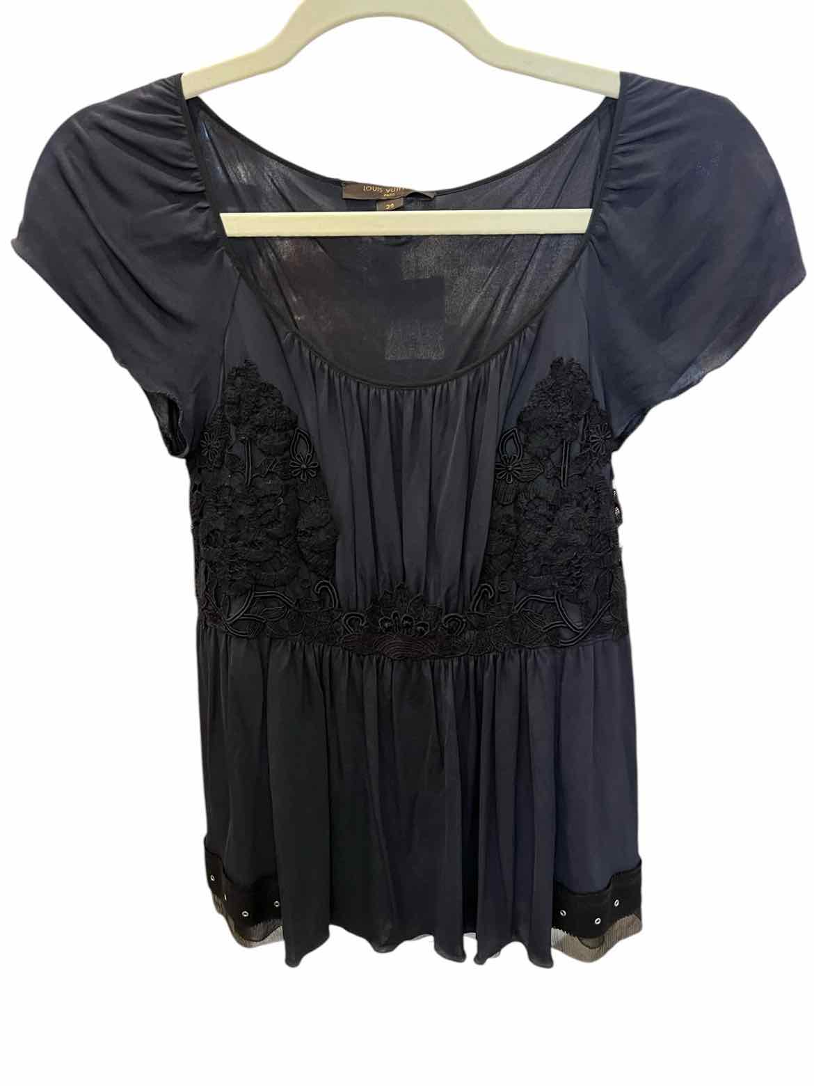 LOUIS VUITTON Size 36 GREY/BLK Blouse
