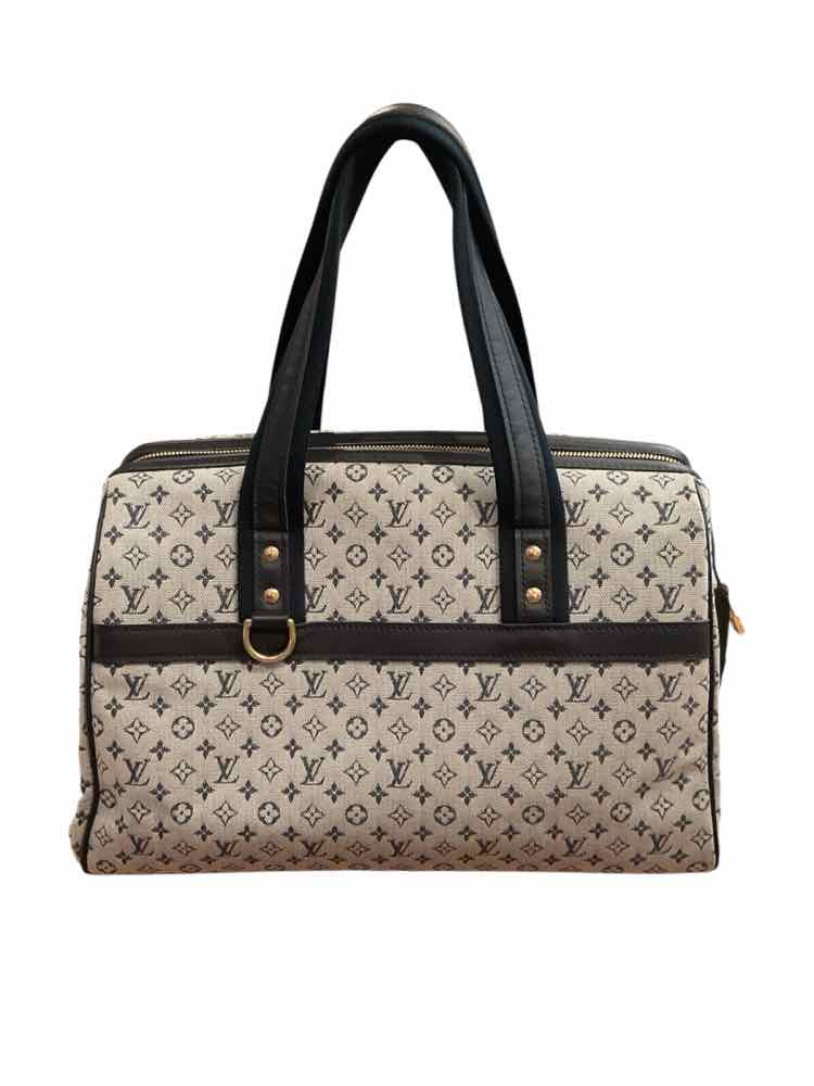 Louis Vuitton Size GM Blue Canvas Mini Lin Josephine Bag Purse