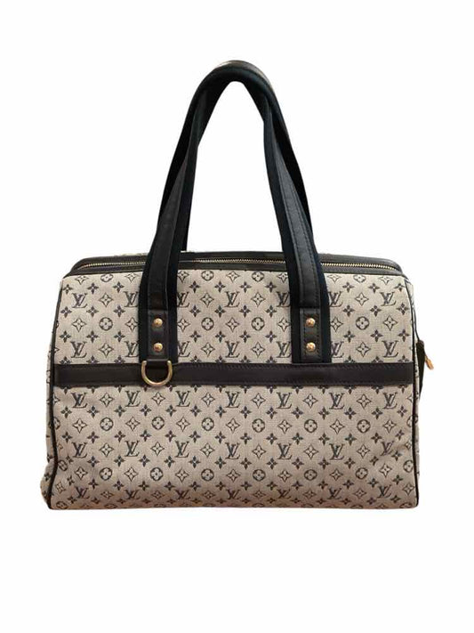 Louis Vuitton Size GM Blue Canvas Mini Lin Josephine Bag Purse