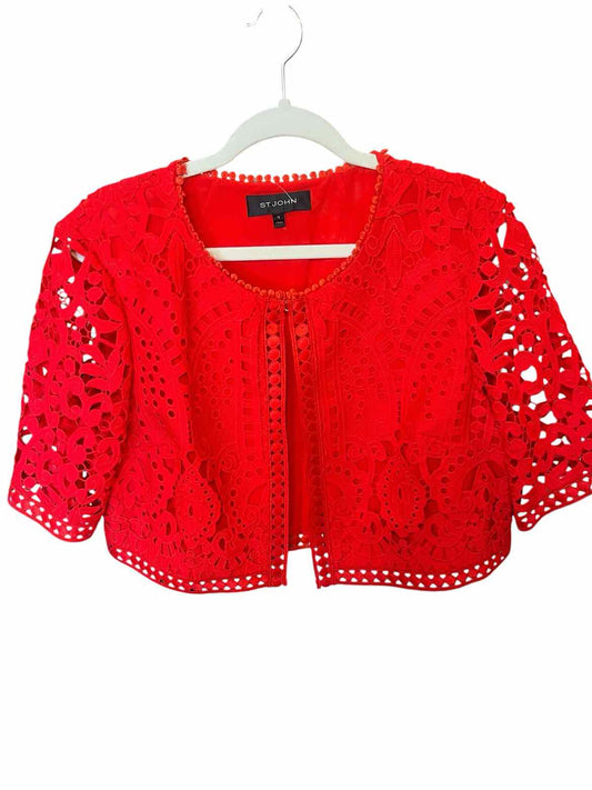 ST JOHN Size 12 Red BLAZER