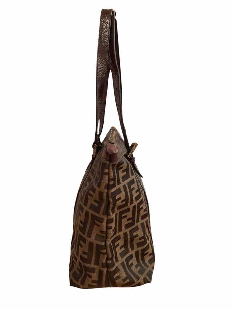Fendi BROWN Zucca Canvas Tote Bag Purse