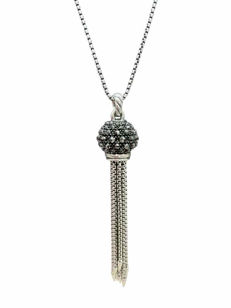 David Yurman Size Long ss/hemitite Necklace