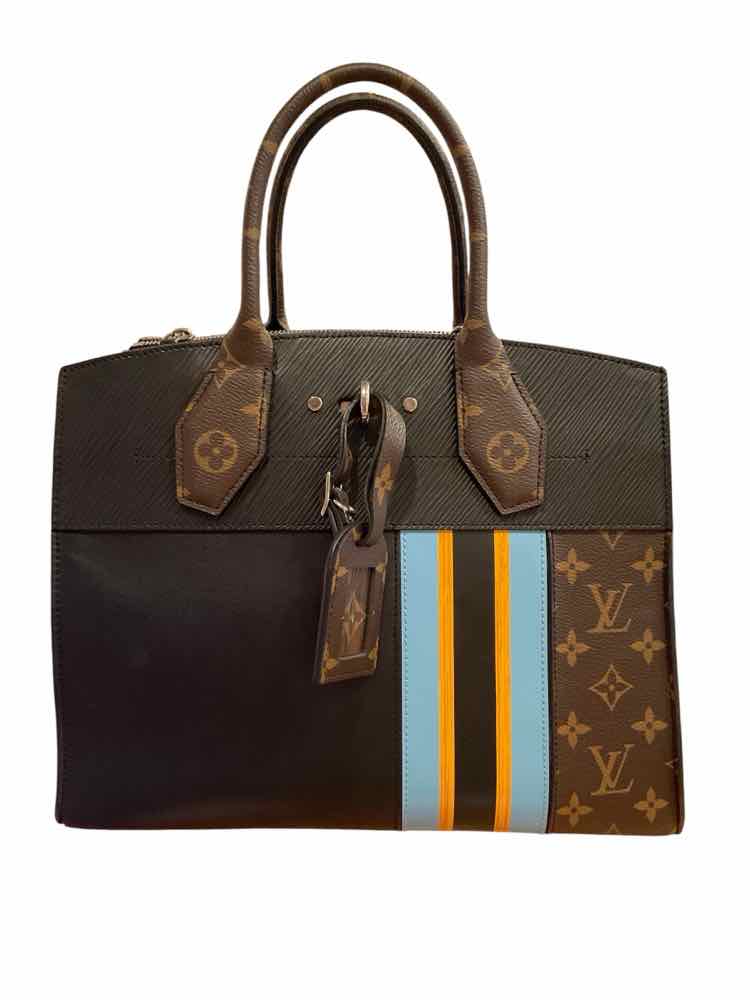 LOUIS VUITTON Size MM blk/brn/bl/or Purse