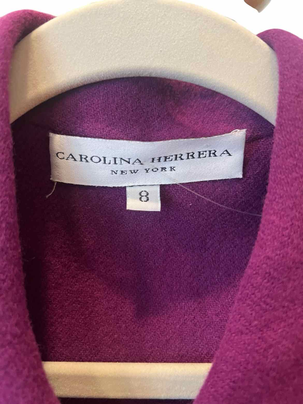 CAROLINA HERRERA Size 8 PURPLE Coat