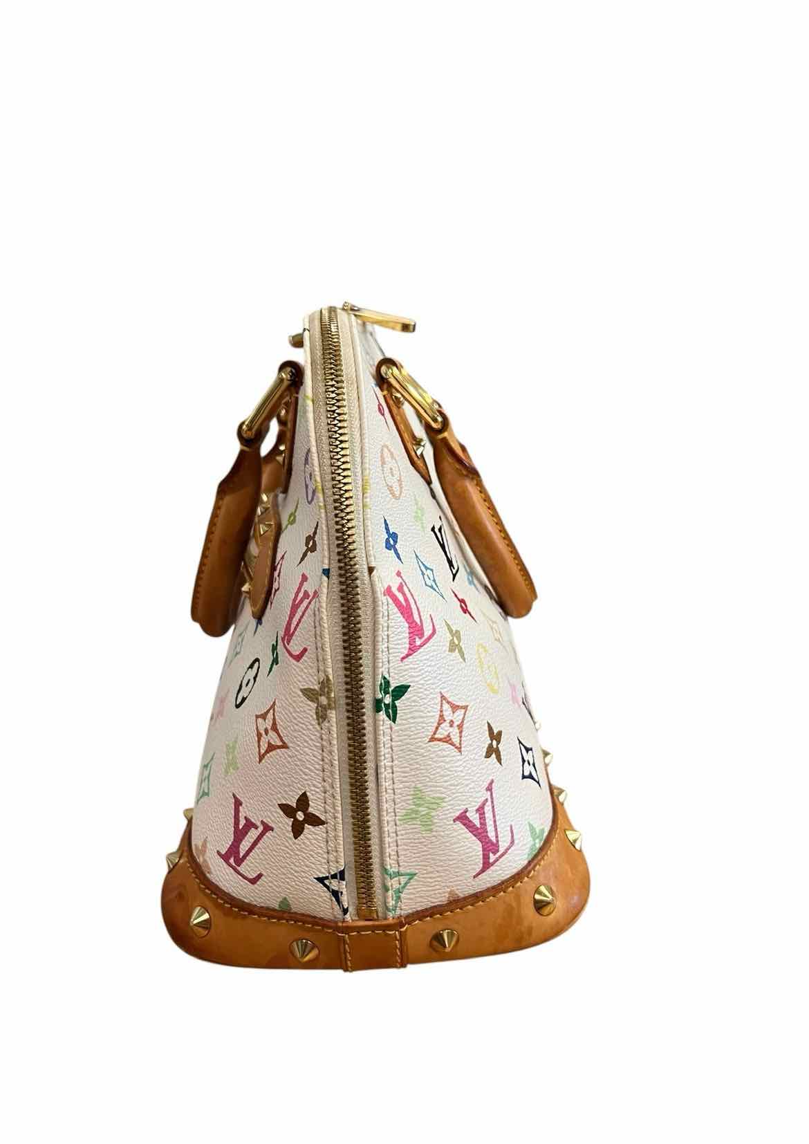 LOUIS VUITTON Size PM wh/rainbow/brn Purse