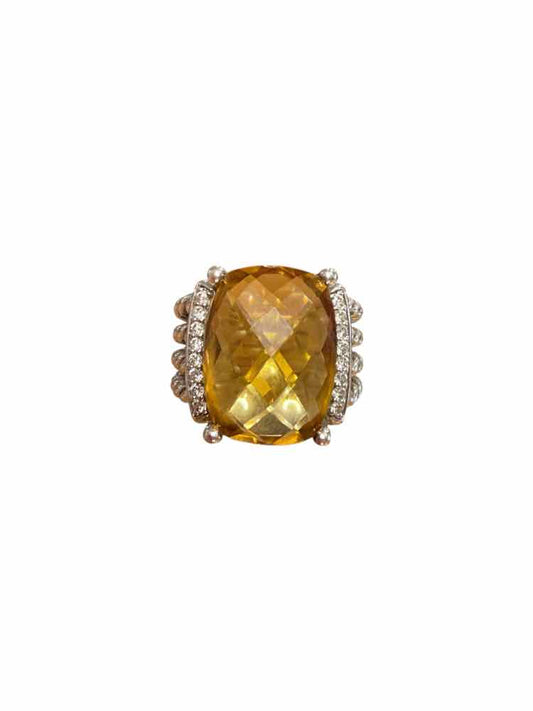 David Yurman Size 6 ss/diammond/citrine Ring