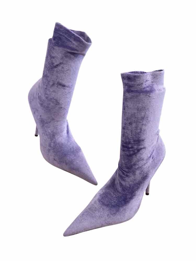 BALENCIAGA Size 37 LAVENDER Shine Shawl BOOT