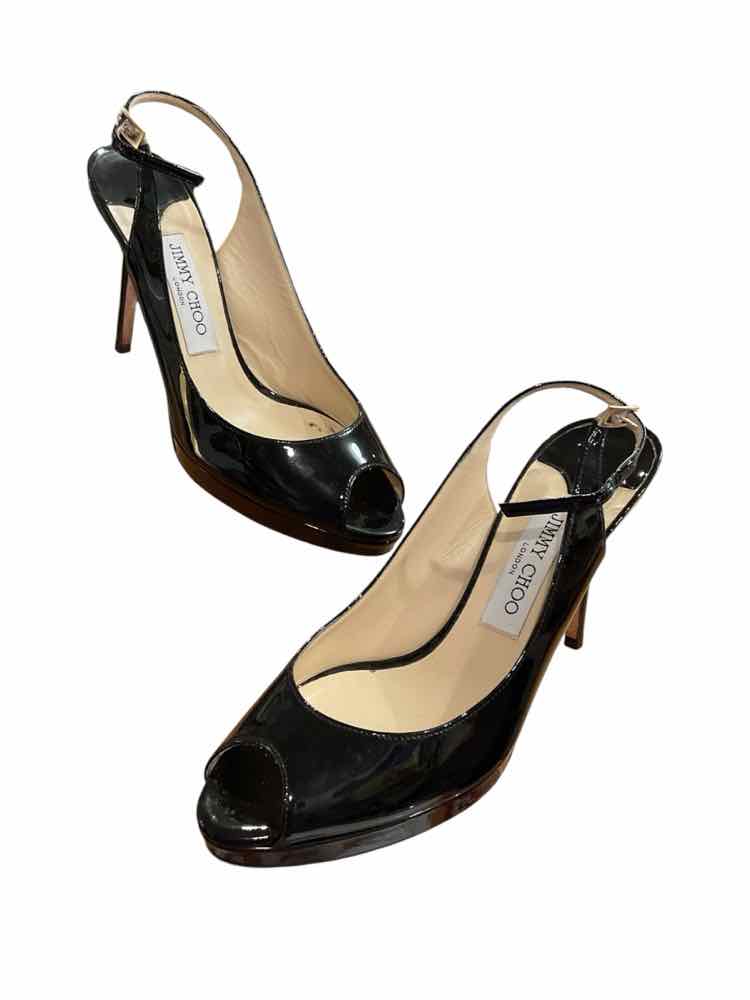 JIMMY CHOO Size 38.5 black patent Shoes