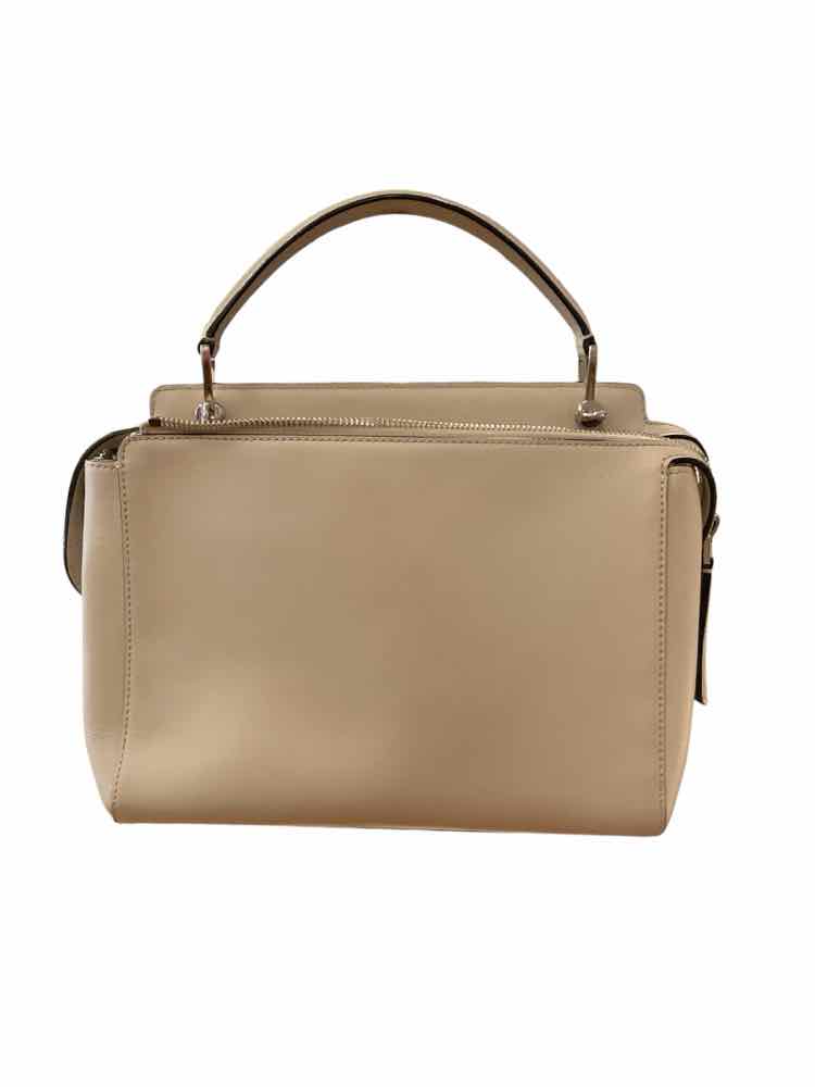 Fendi beige/silver hardware Dotcom Leather Satchel Purse