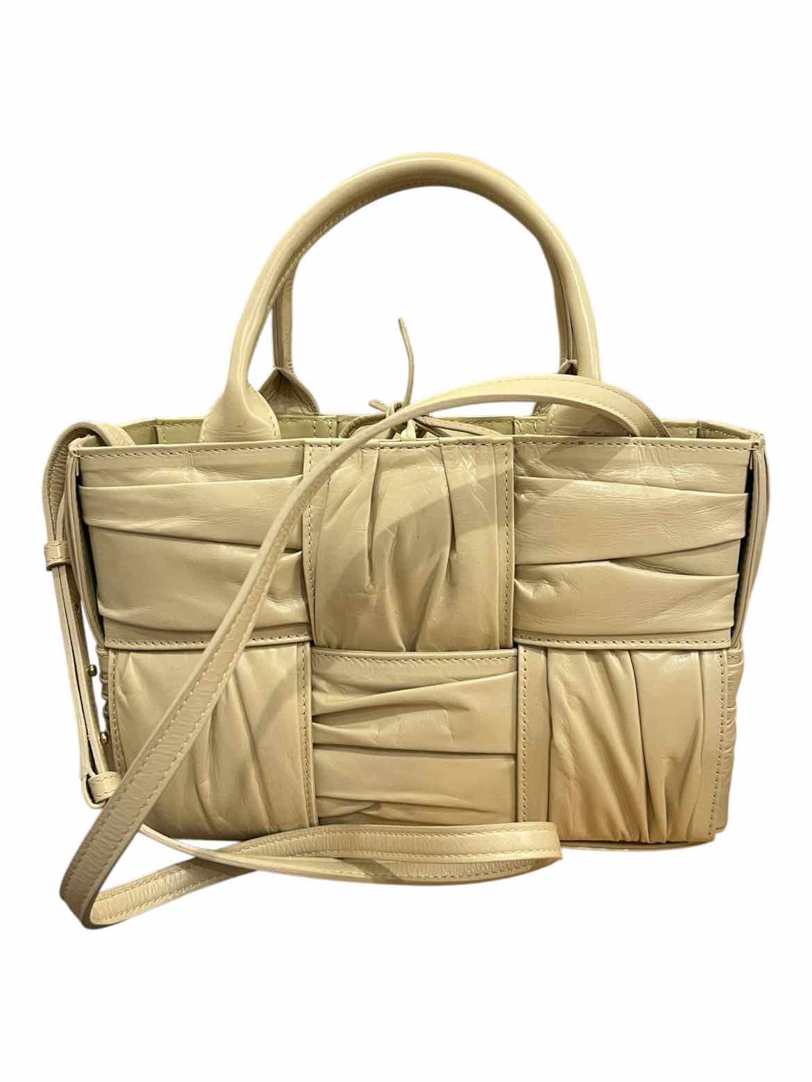 Bottega Veneta Size mini Beige Foulard Intrecciato Pleated Acro To Purse