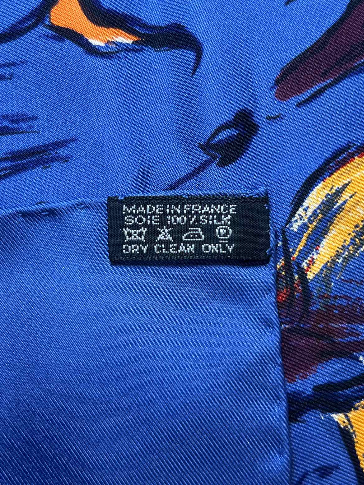 Hermes Size 90 blue multi Scarf