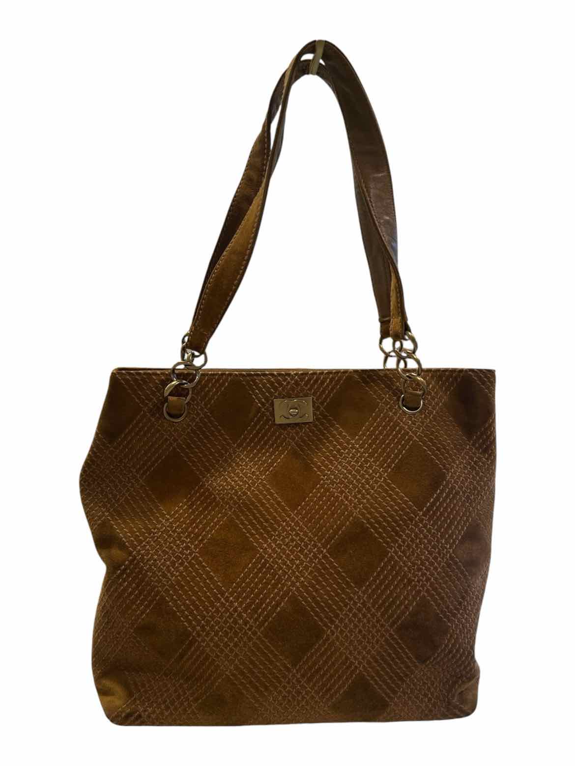 Chanel brown/gold hardware Suede Diamond Stitch Tote Purse